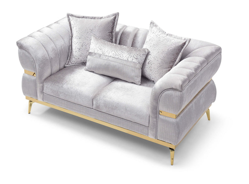 Eaton - Loveseat - Shiny Silver