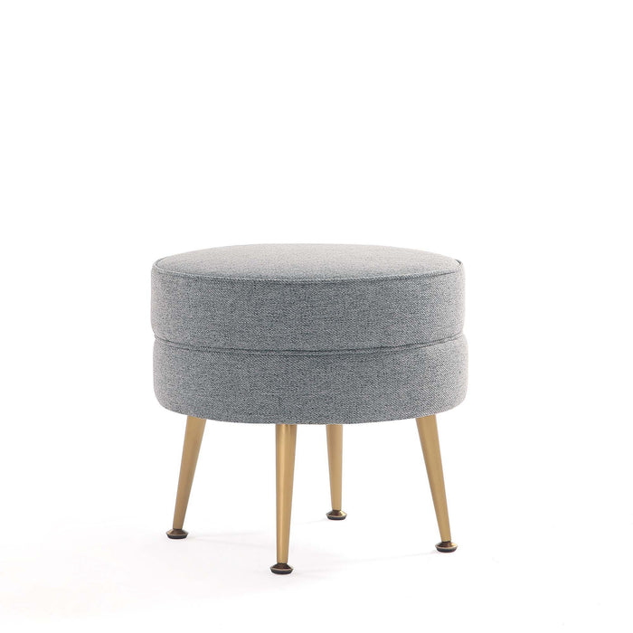 Manhattan Bailey - Accent Ottoman With Gold Chrome Legs