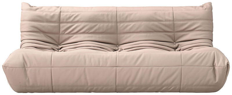Relax 77.75" Tan Vegan Leather Upholstered Sofa