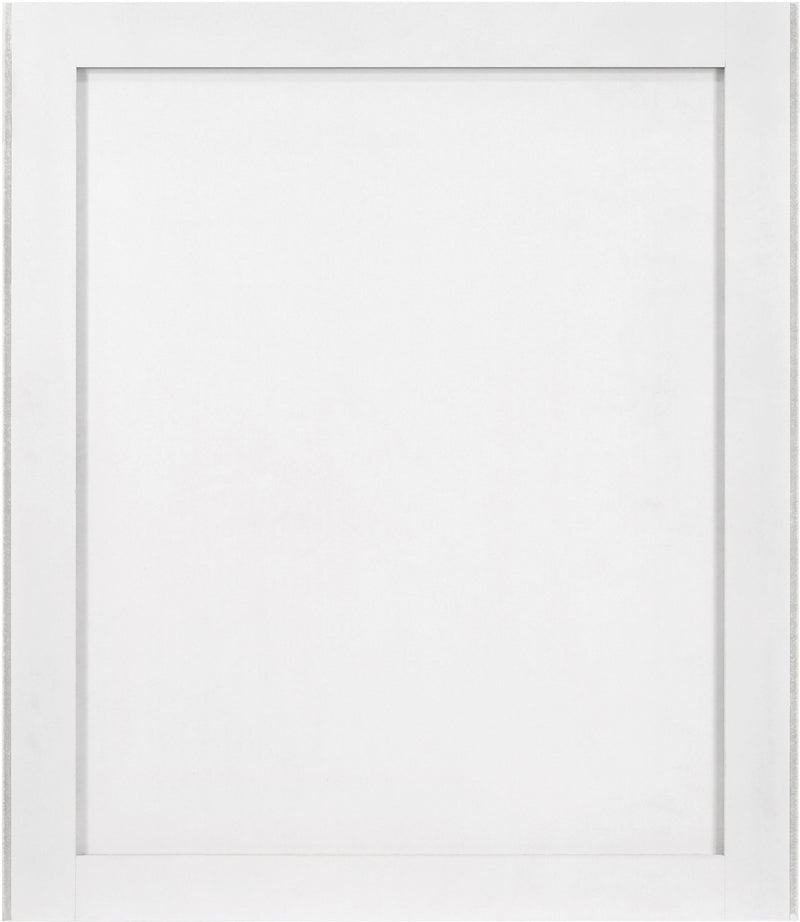Modernist White Wood Veneer Frame Mirror