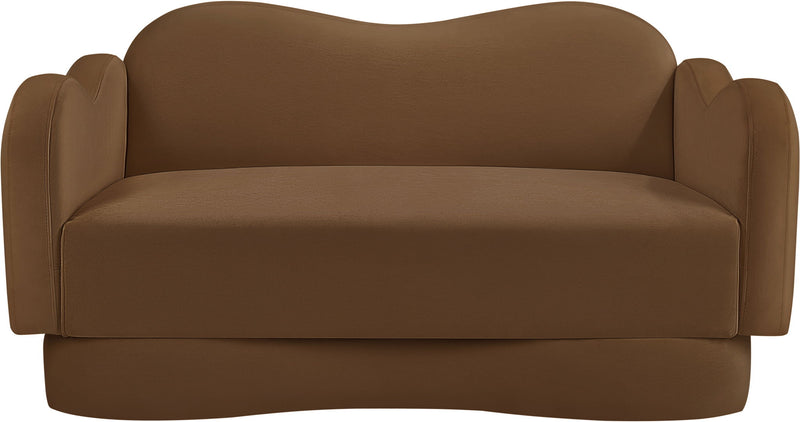 Bloom 58" Saddle Velvet Upholstered Loveseat