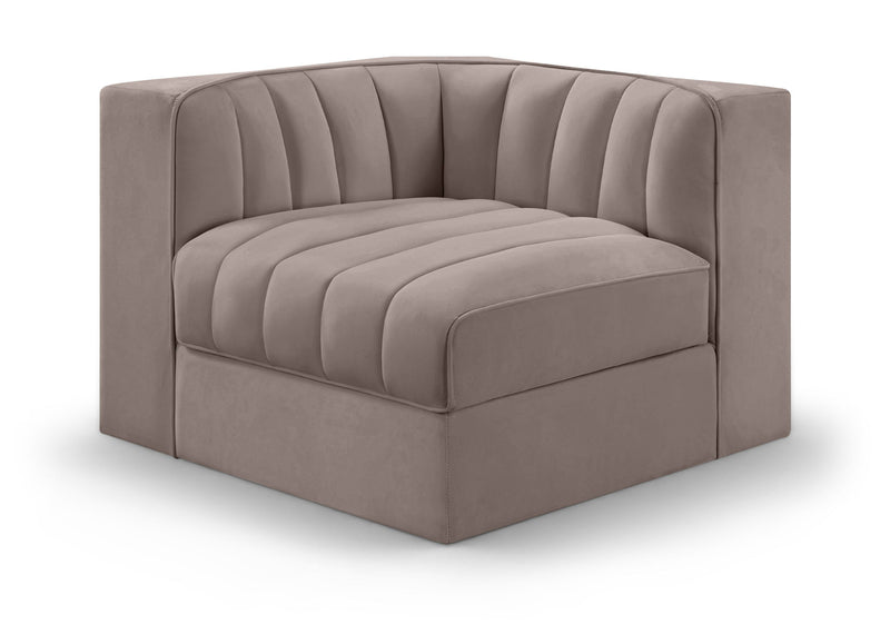 Rummi - Velvet Performance Fabric Upholstered Modular Corner Chair
