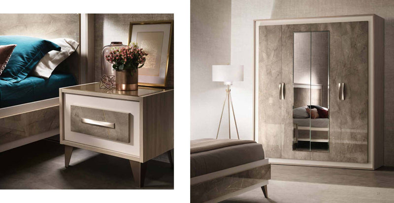 ArredoAmbra - Nightstand - Light Brown / Beige