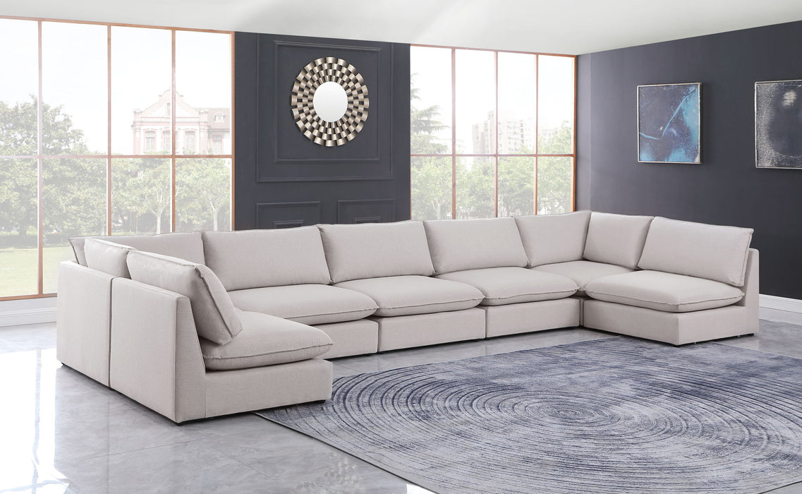 Mackenzie Linen Textured Fabric Upholstered Modular Sectional
