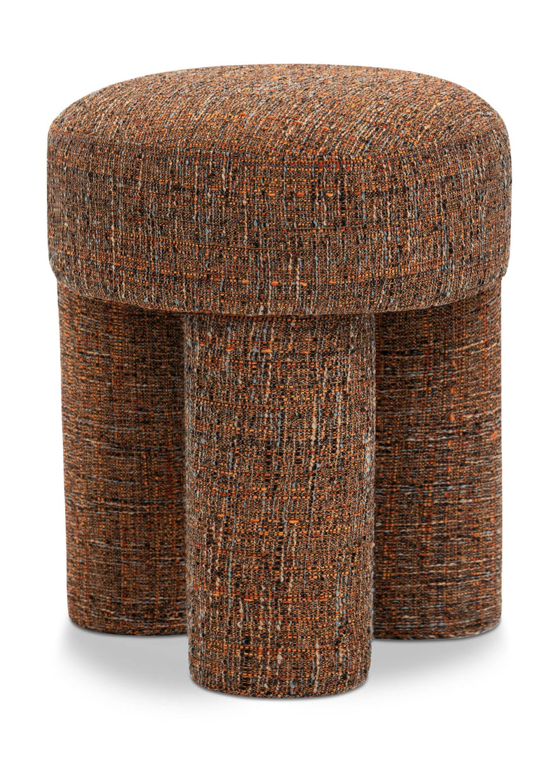 Larson Cognac Fabric Upholstered Stool