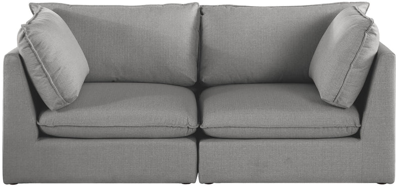 Mackenzie 80" Linen Textured Fabric Upholstered 2pc. Modular Loveseat