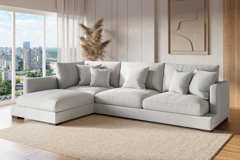 Eternity Fabric Left-Arm Facing L-Shaped Modern Sectional