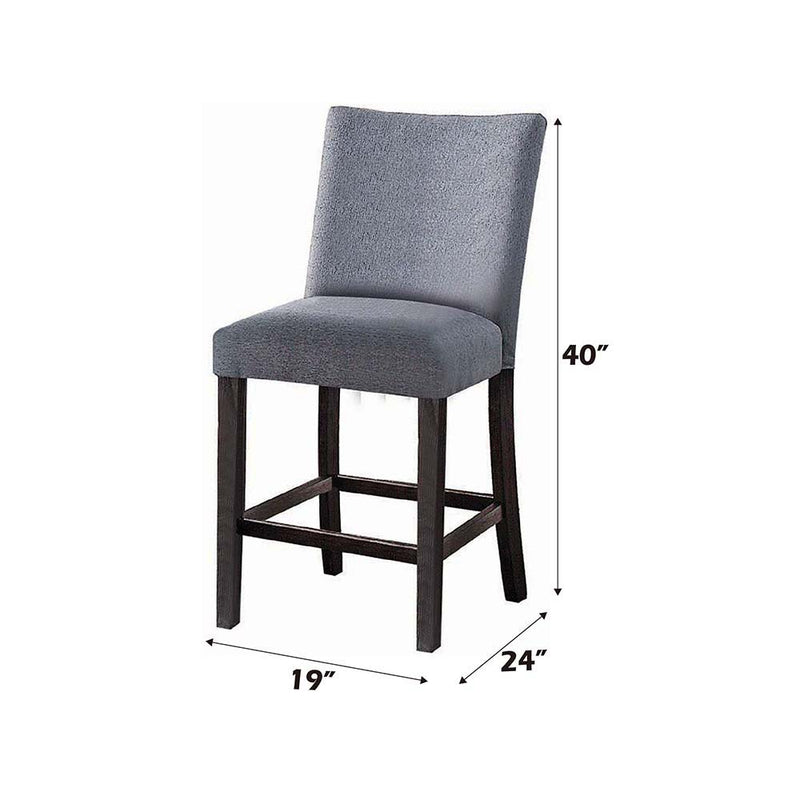 Yelena - Counter Height Chair (Set of 2) - Fabric & Weathered Espresso
