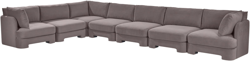 Hammond - Velvet Performance Fabric Upholstered 7 Piece Sectional