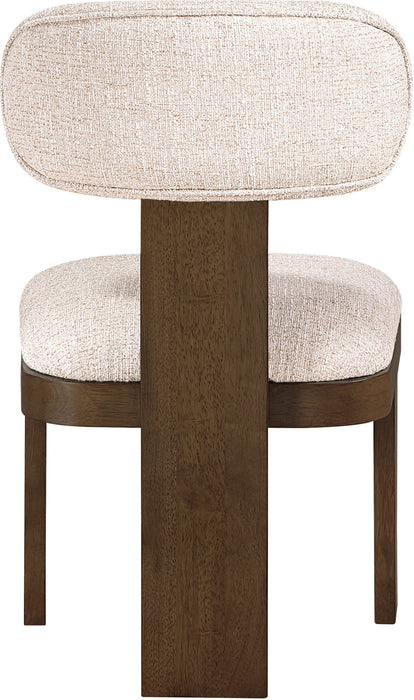 Timbra - Linen Textured Fabric Upholstered Dining Chair (Set of 2) - Walnut Base