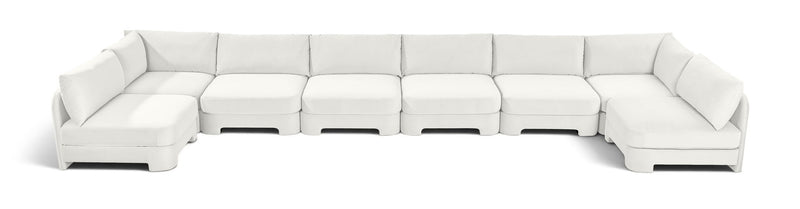 Hammond - Velvet Performance Fabric Upholstered 8 Piece U-Shaped Armless Sectional - Beige