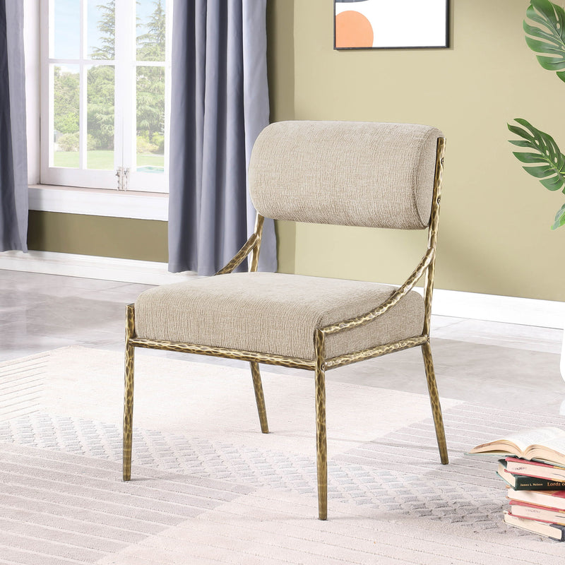 Bastille - Upholstered Dining Side Chair (Set of 2) - Brass Frame