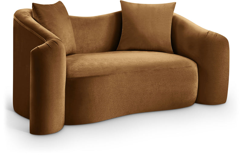Destin 70" Saddle Velvet Upholstered Loveseat