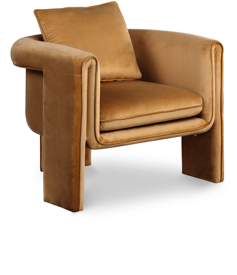 Sloan Saddle Velvet Upholstered Accent Chair