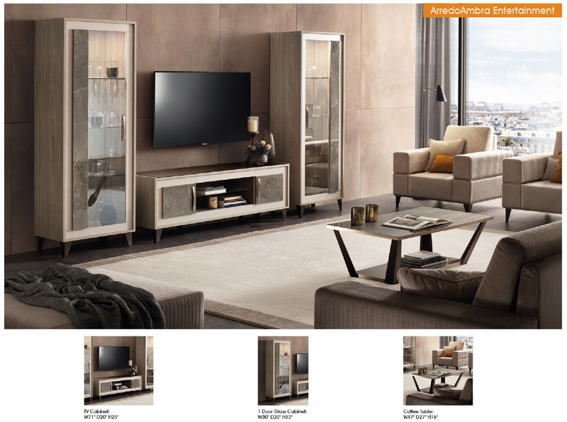 ArredoAmbra - TV Cabinet - Beige / Light Brown