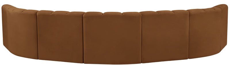 Arc 162" Saddle Velvet Upholstered 7pc. Modular Sectional