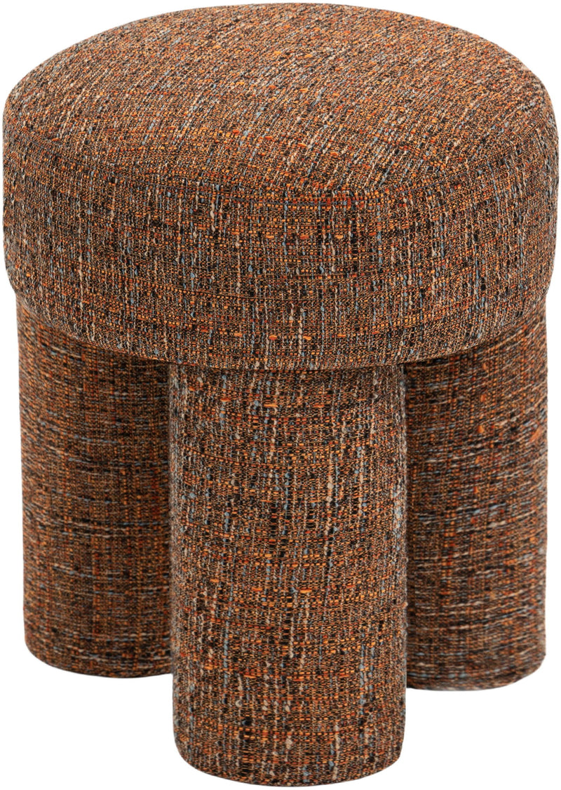 Larson Cognac Fabric Upholstered Stool