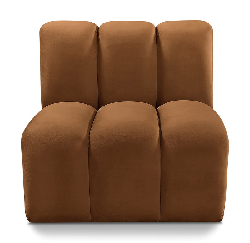 Arc Saddle Velvet Upholstered Modular Straight Chair
