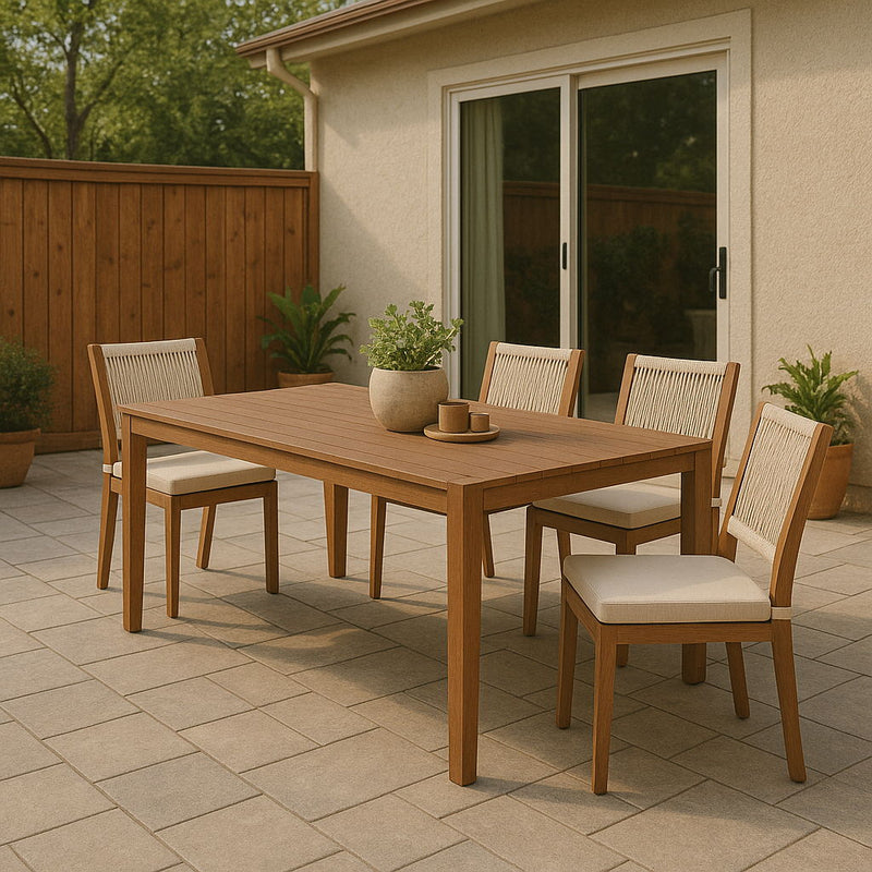 Maui 108" Natural Aluminum Outdoor Patio Dining Table