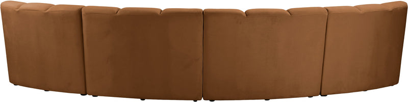 Infinity 148" Saddle Velvet Upholstered 4pc. Modular Sectional