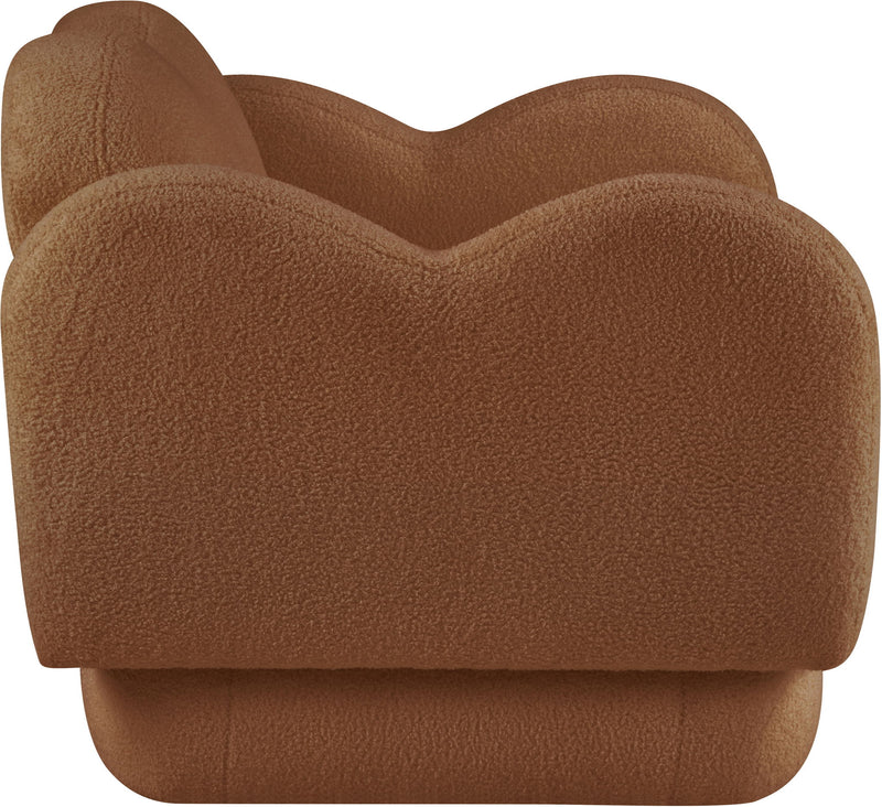 Bloom Saddle Teddy Fabric Upholstered Chair