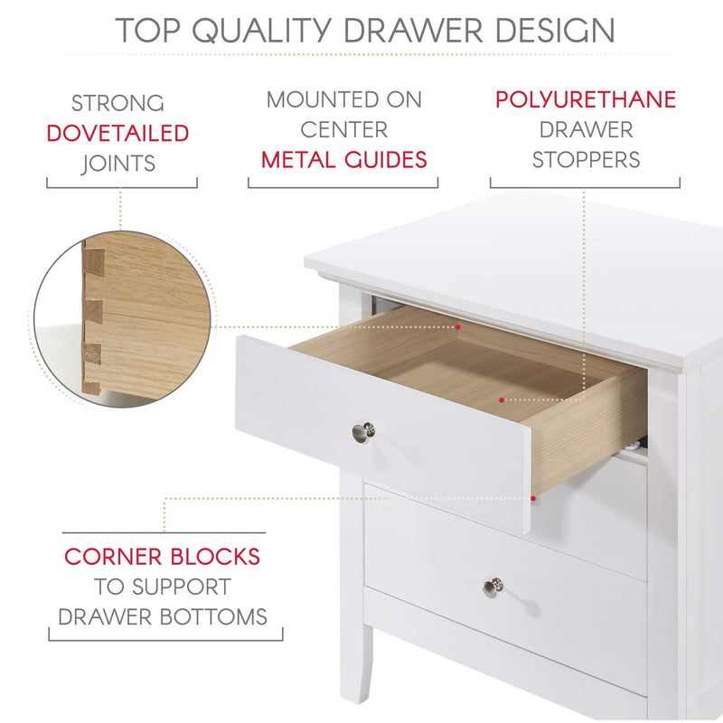 Glory Furniture - Hammond - 3 Drawer Nightstand