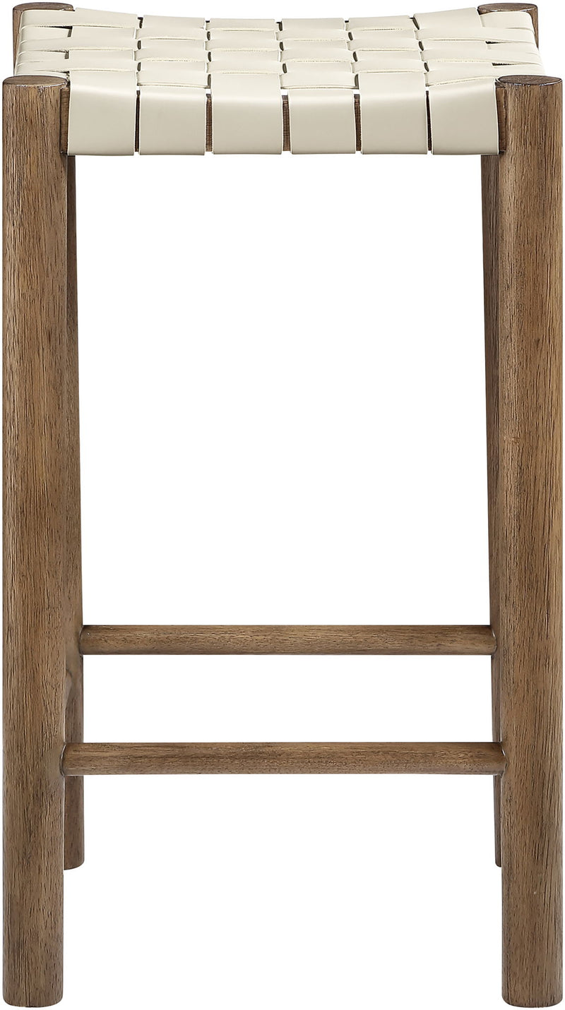 Entwine - Vegan Leather Upholstered Backless Counter Stool - Painted Brown
