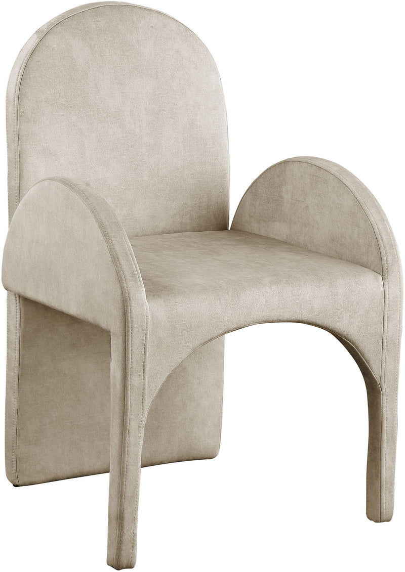 Summer Stone Velvet Upholstered Dining Arm Chair
