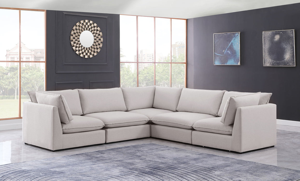 Mackenzie Linen Textured Fabric Upholstered Modular Sectional