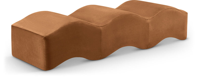 Wave Saddle Velvet Upholstered Bench