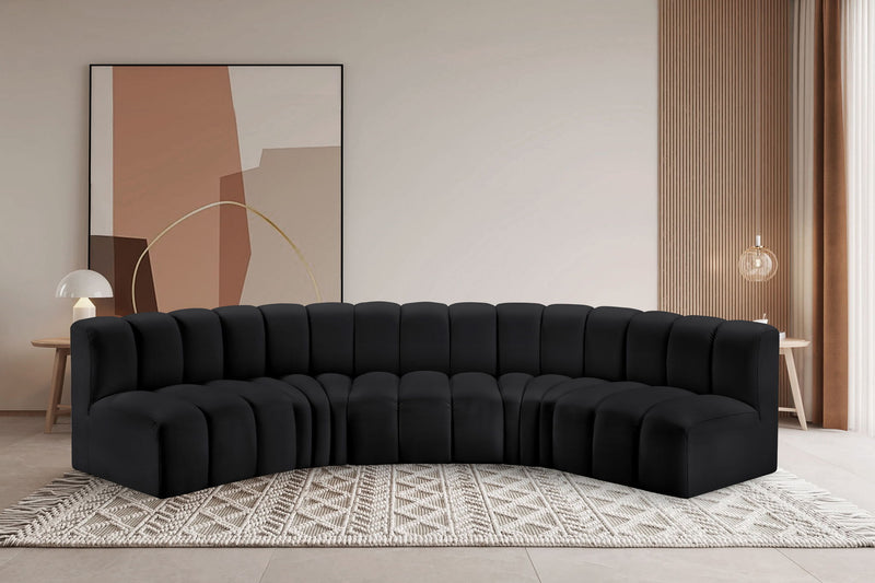 Arc - Faux Leather 5 Piece U-Shaped Modular Sofa