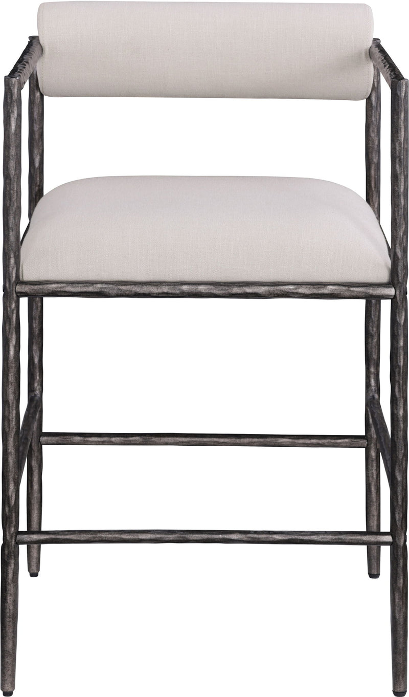Axis - Linen Textured Beige Fabric Upholstered Counter Stool (Set of 2)