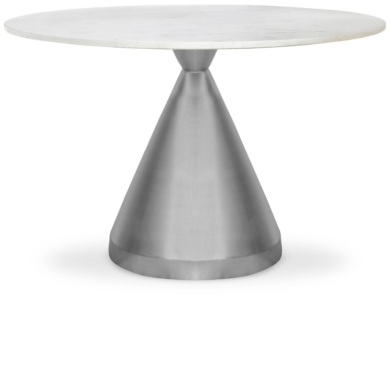 Emery 48" White Marble Top And Steel Base Dining Table