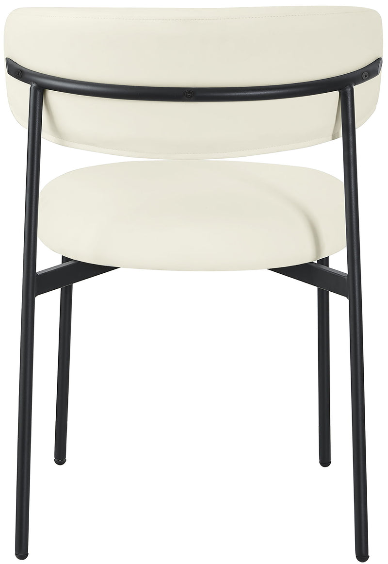 Lupita Cream Vegan Leather Upholstered Dining Chair