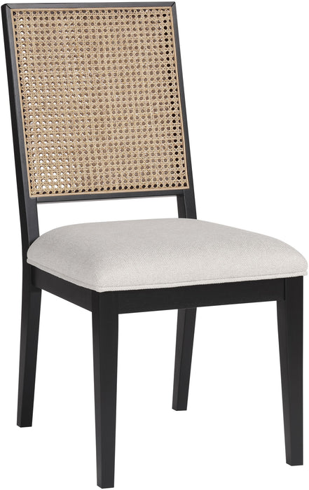 Butterfly Cream Linen Textured Fabric Upholstered Dining Chair