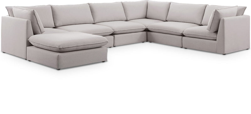 Mackenzie Linen Textured Fabric Upholstered Modular Sectional