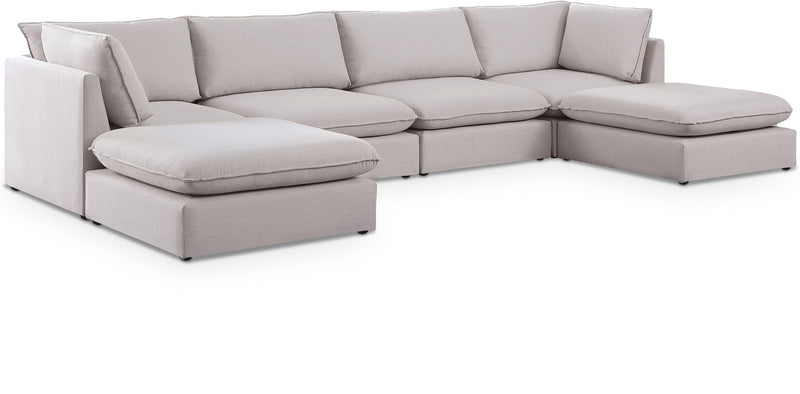 Mackenzie Linen Textured Fabric Upholstered Modular Sectional