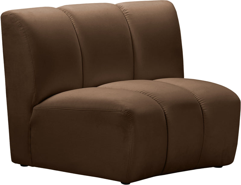 Infinity Brown Velvet Upholstered Modular Chair