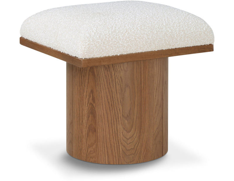 Pavilion Cream Boucle Fabric Upholstered Stool