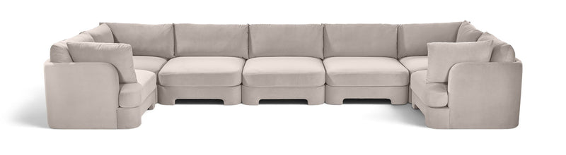 Hammond - Velvet Performance Fabric Upholstered 7 Piece U-Shaped Sectional