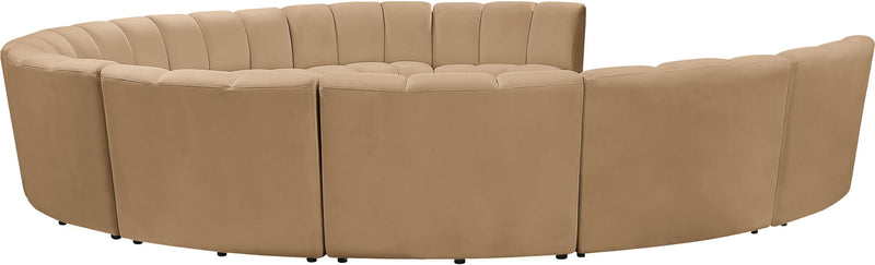 Infinity 183" Camel Velvet Upholstered 10pc. Modular Sectional
