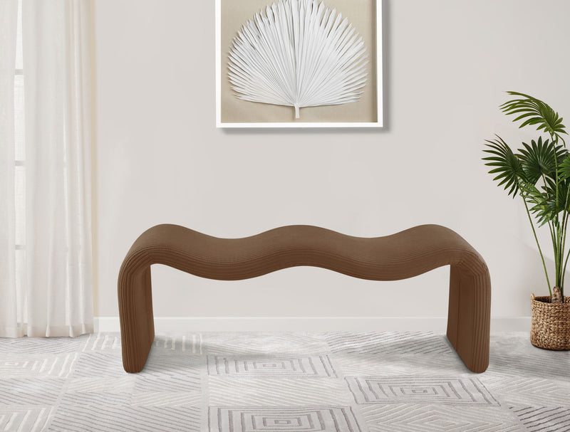 Willow Saddle Corduroy Fabric Upholstered Bench