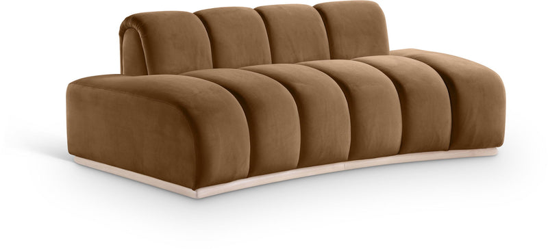 Jace 78.5" Saddle Velvet Upholstered Loveseat
