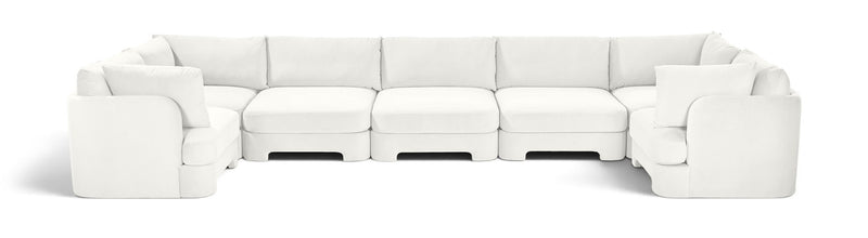Hammond - Velvet Performance Fabric Upholstered 7 Piece U-Shaped Sectional
