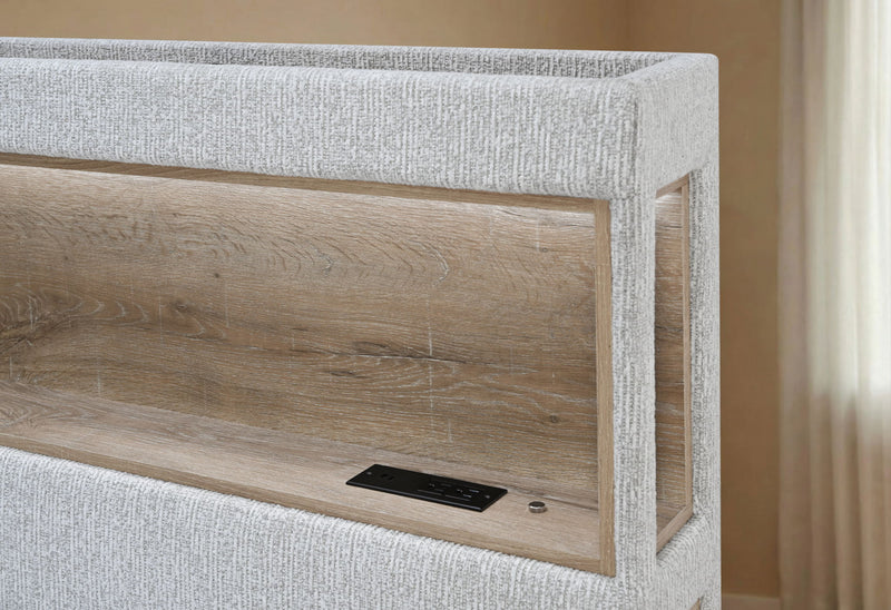 Sadie - King Bed With Storage - Beige