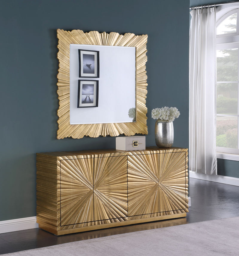 Golda Gold Leaf Frame Mirror