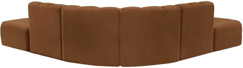 Arc 146" Saddle Velvet Upholstered 6pc. Modular Sectional