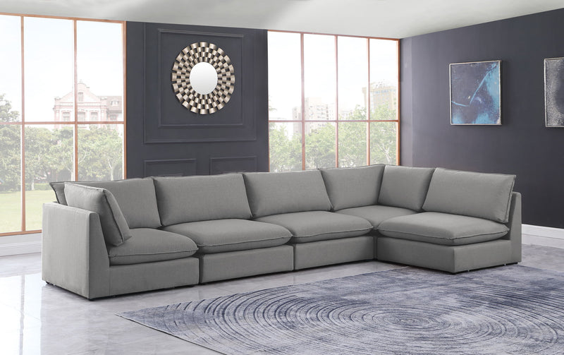 Mackenzie Linen Textured Fabric Upholstered Modular Sectional