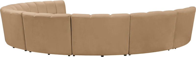 Infinity 183" Camel Velvet Upholstered 8pc. Modular Sectional