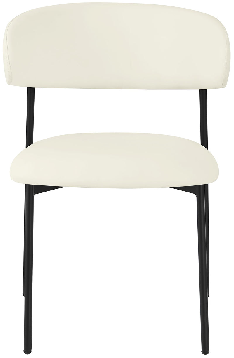 Lupita Cream Vegan Leather Upholstered Dining Chair